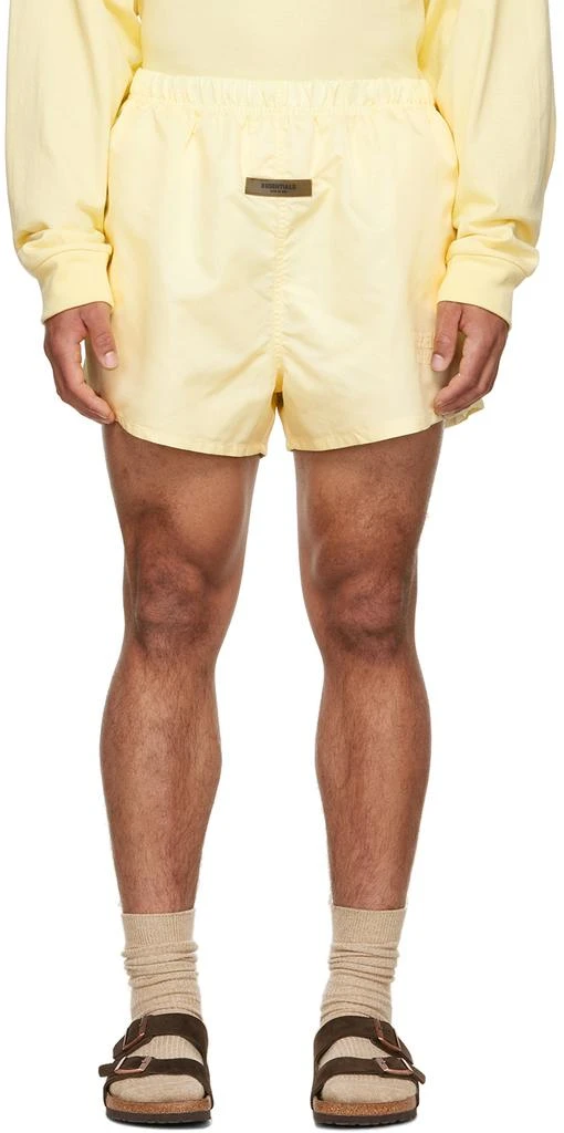 Essentials Yellow Nylon Shorts 1