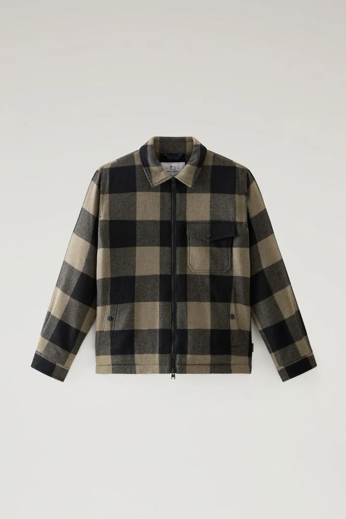 Woolrich Overshirt in Recycled Italian Wool Blend with Sherpa Lining - Men - Red 1