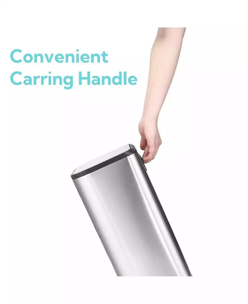 gaomon Stainless Steel Garbage Can with Lid, Step-On Pedal and Inner Bucket, Rectangular Trash Can for Kitchen 4