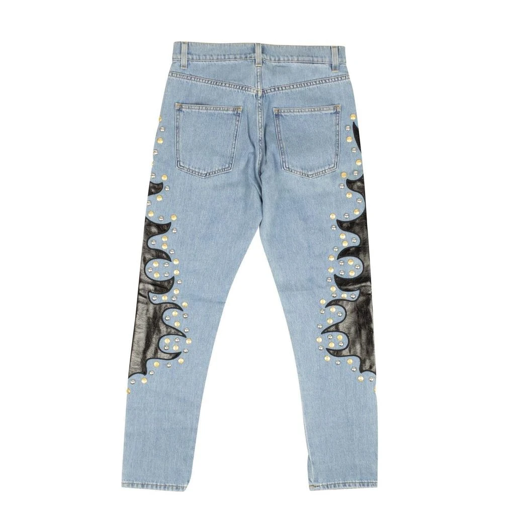 Moschino Jeans With Leather Flame Detail - Blue 2