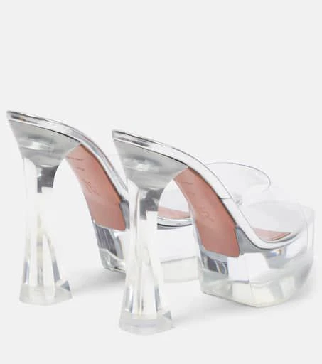 Amina Muaddi Dalida Glass PVC platform mules 3