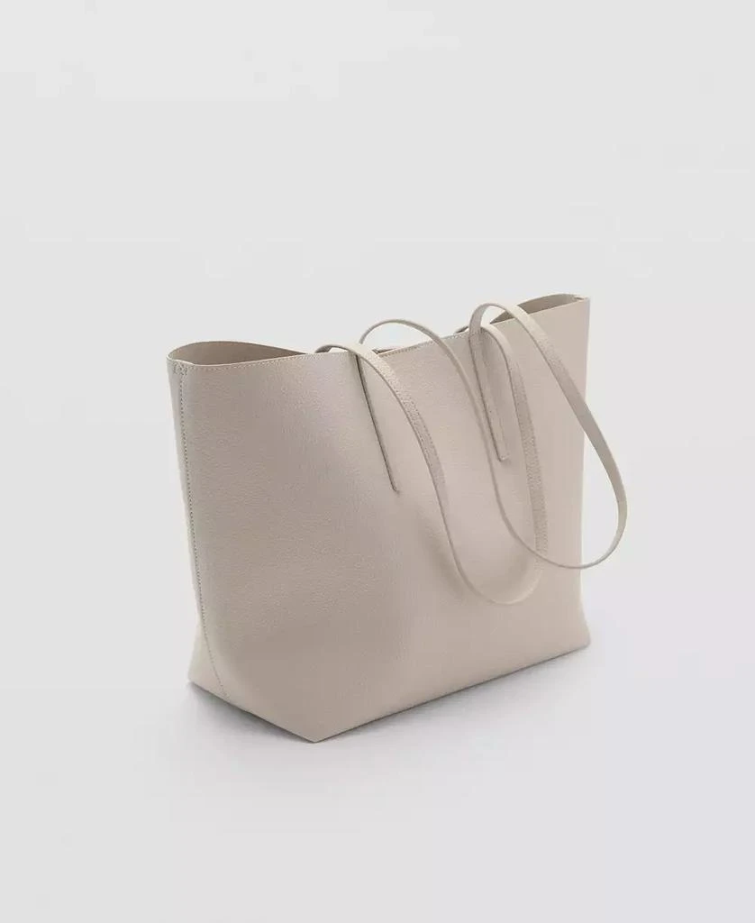 Mango Women's Pebbled Effect Shopper Bag 5