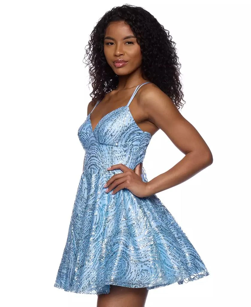 B Darlin Juniors' Lace Sweetheart Double-Strap Dress 3
