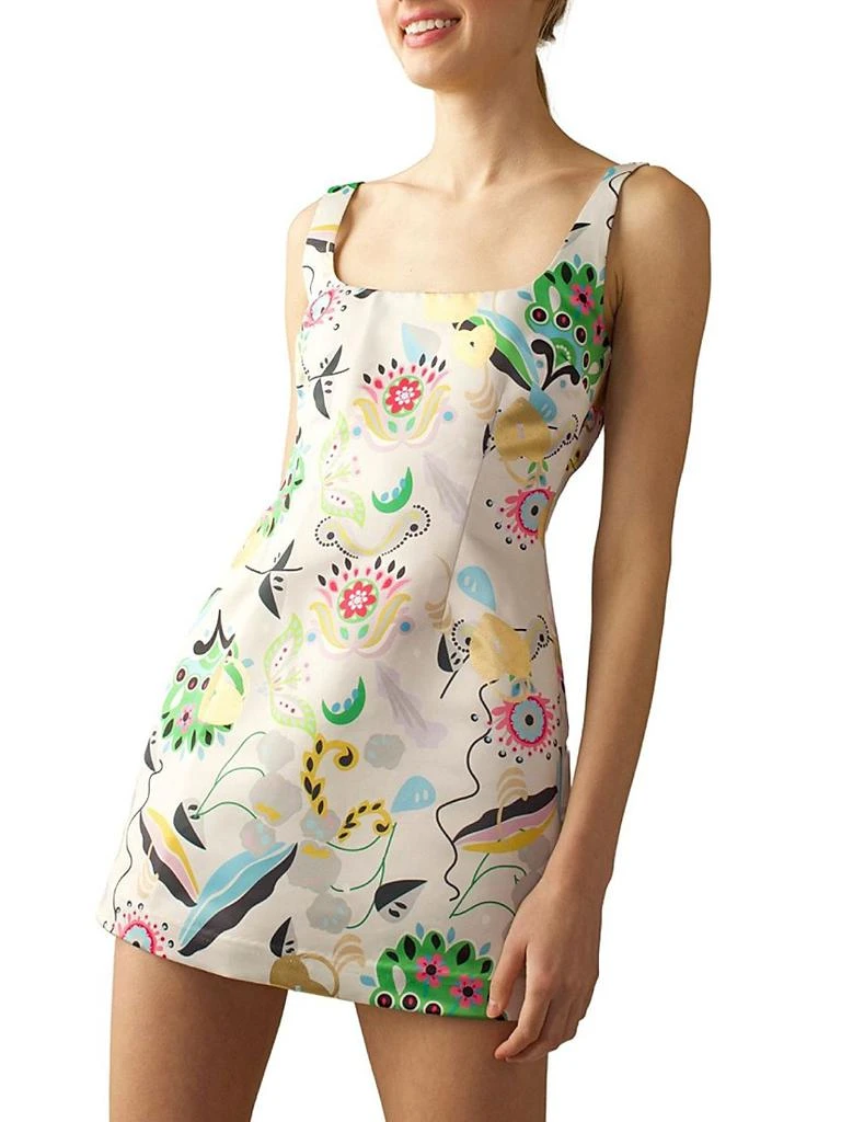Cynthia Rowley Floral Satin Minidress 1
