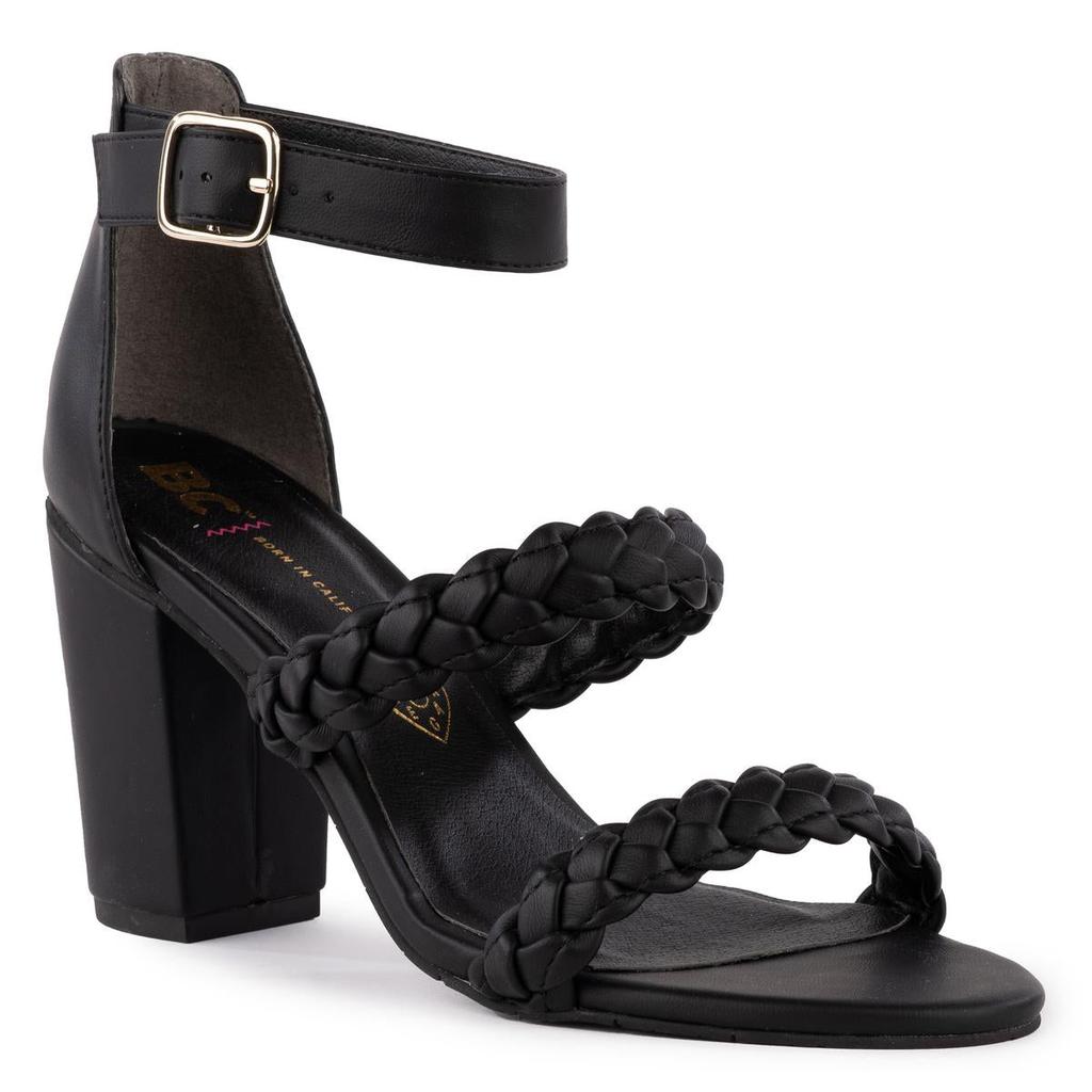 BC Footwear Wanna Be Womens Braided Faux Leather Heels