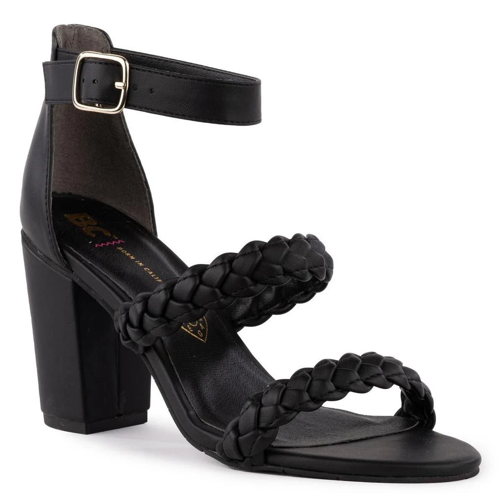 BC Footwear Wanna Be Womens Braided Faux Leather Heels 1