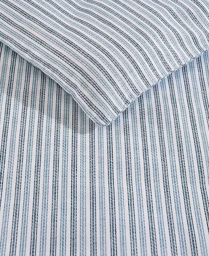 Eddie Bauer Ticking Stripe Cotton Percale 3 Piece Duvet Cover Set 5