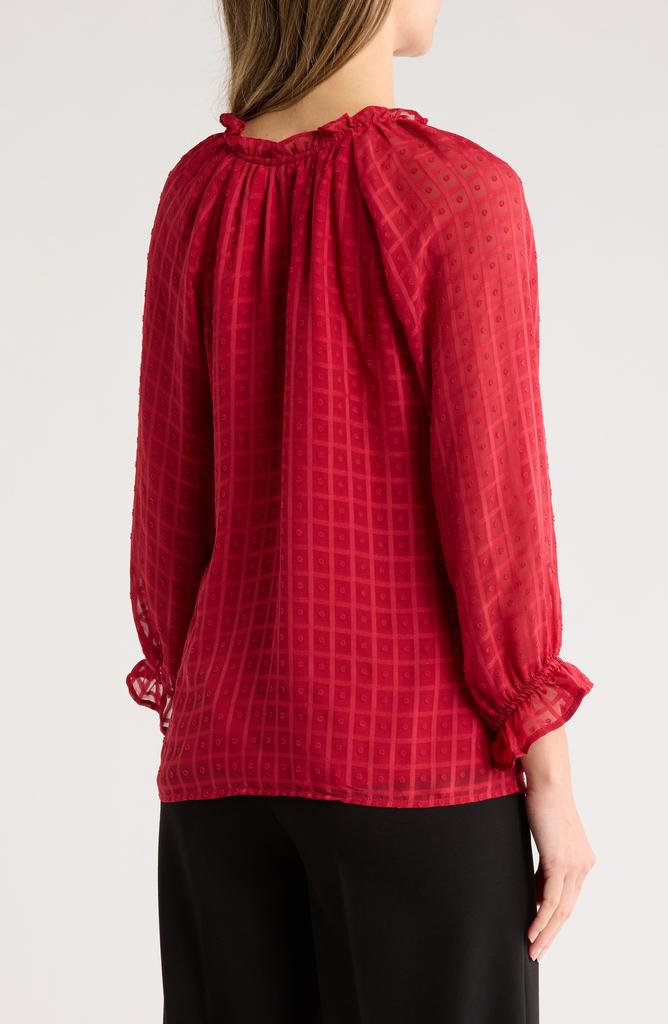 Bobeau Ruffle Button Down Top