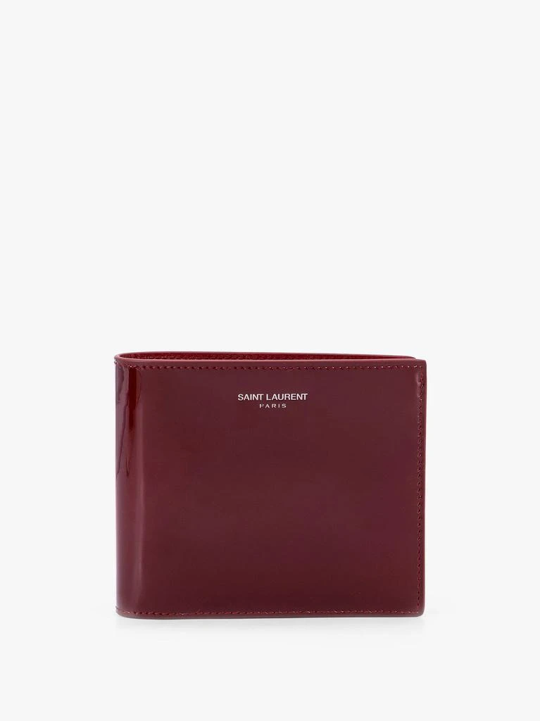 Yves Saint Laurent Patent leather wallet with engraved logo on the front from Nugnes 1920