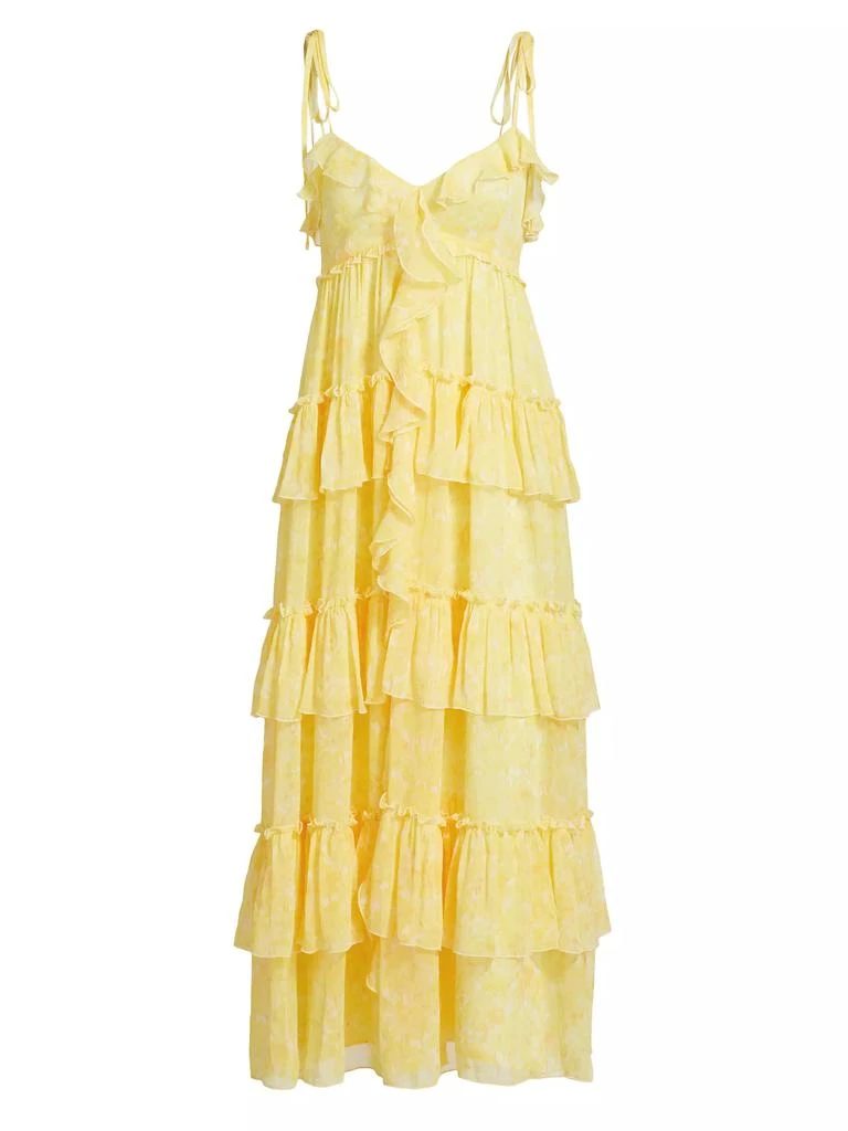 Cinq à Sept Fadrid Ruffle Chiffon Tiered Midi-Dress 1