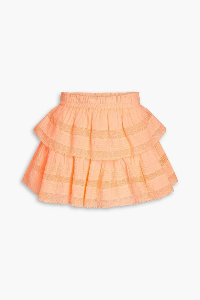 LOVESHACKFANCY Ruffled tiered cotton mini skirt 1
