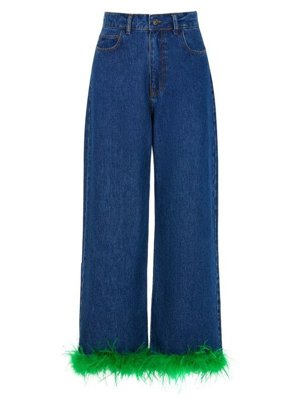 Nocturne Feather Hem Cropped Wide Leg Jeans 4