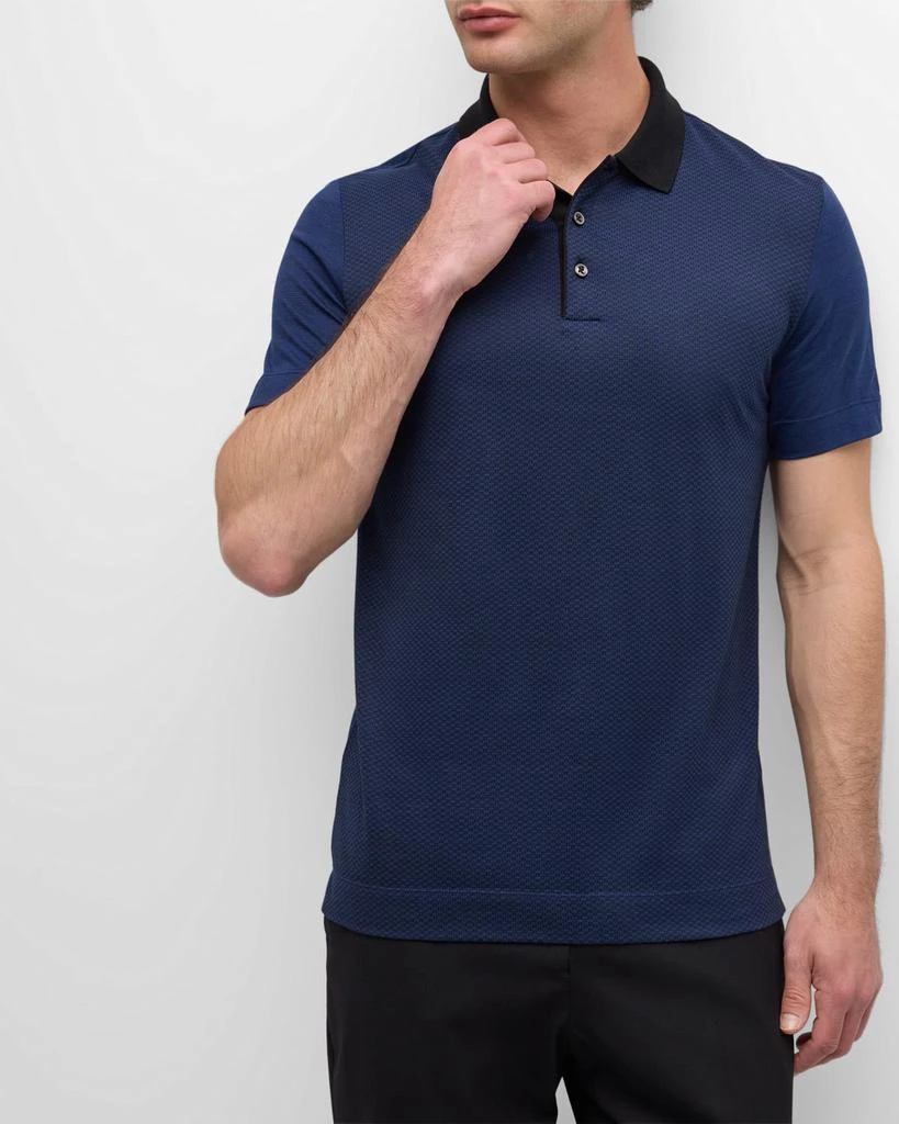 Hugo Boss Men's Structured Cotton Silk Short-Sleeve Polo Shirt 6