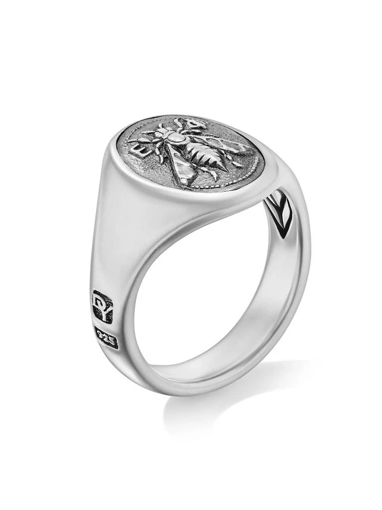 David Yurman Petrvs Bee Signet Ring in Sterling Silver, 19MM 2