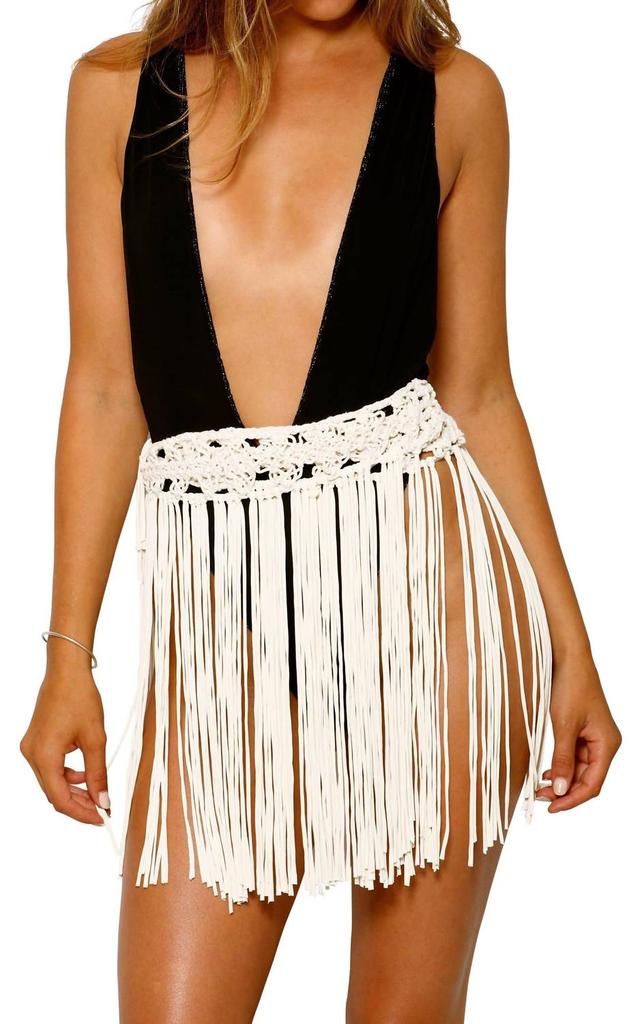 NHall Resortwear Adele Mini Skirt In Off White