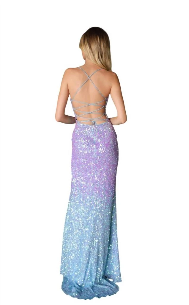Primavera Primavera - Ombre Scoop Neckline Long Dress - Crystal Blue - US 000