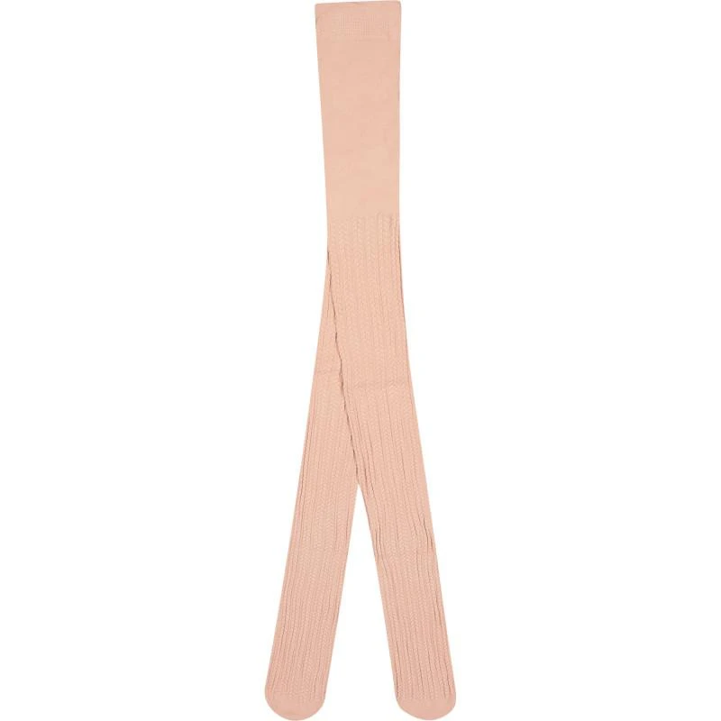 Abel & Lula Braided pattern tights in pale pink 2