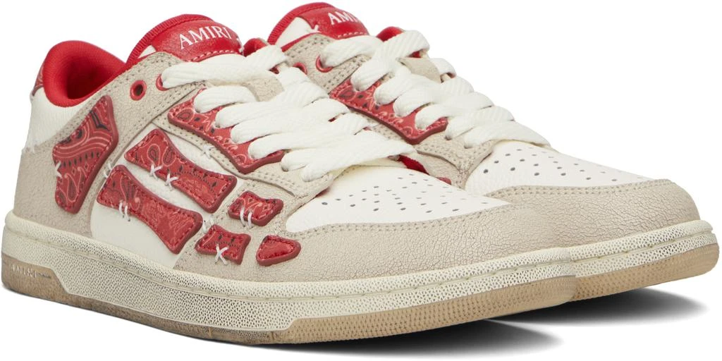 AMIRI Red 
White Bandana Skel Top Low Sneakers 4