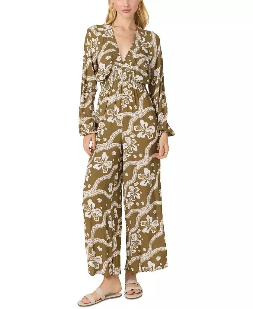 O'Neill Juniors' Zadie V-Neck Smocked-Waist Jumpsuit 5