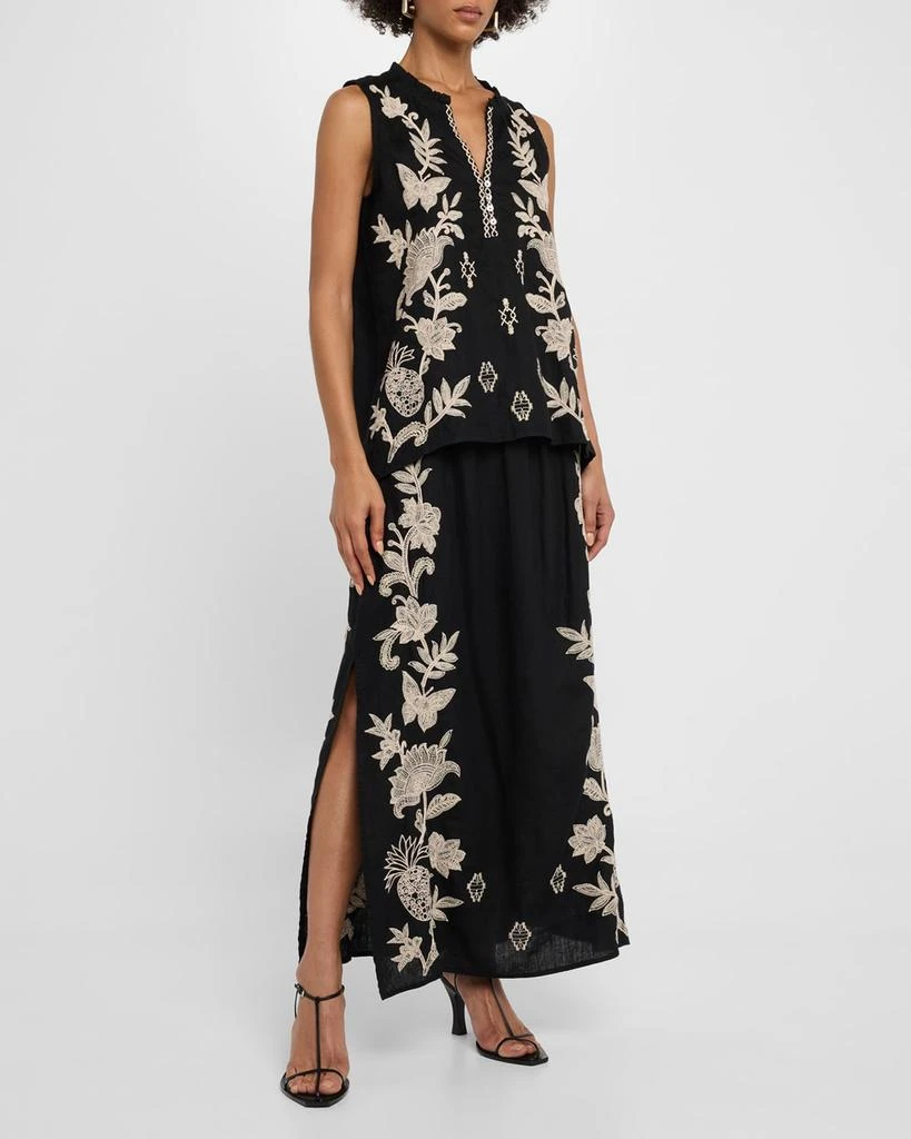 Johnny Was Orla Floral-Embroidered Linen Tank 2
