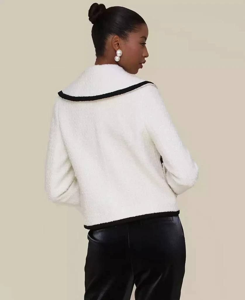 Avec Les Filles Women's Tweed Double-Breasted Tipped Jacket 7