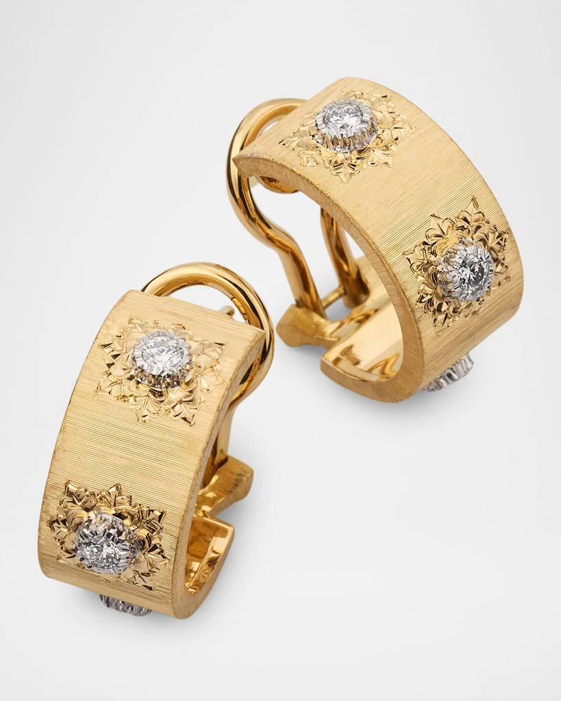 Buccellati Macri 18K Yellow Gold Diamond Hoop Earrings 3
