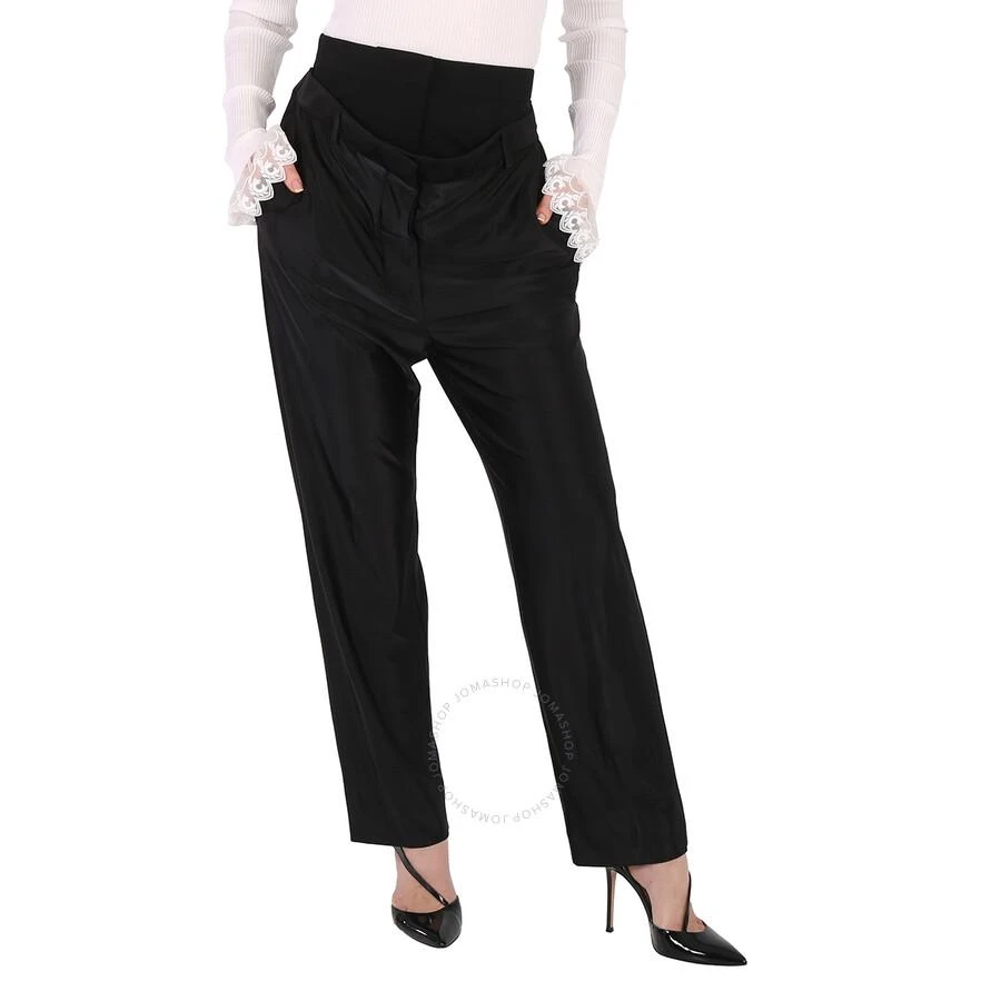 Burberry Ladies Black Lombardy Double-waisted Jersey Pants 1