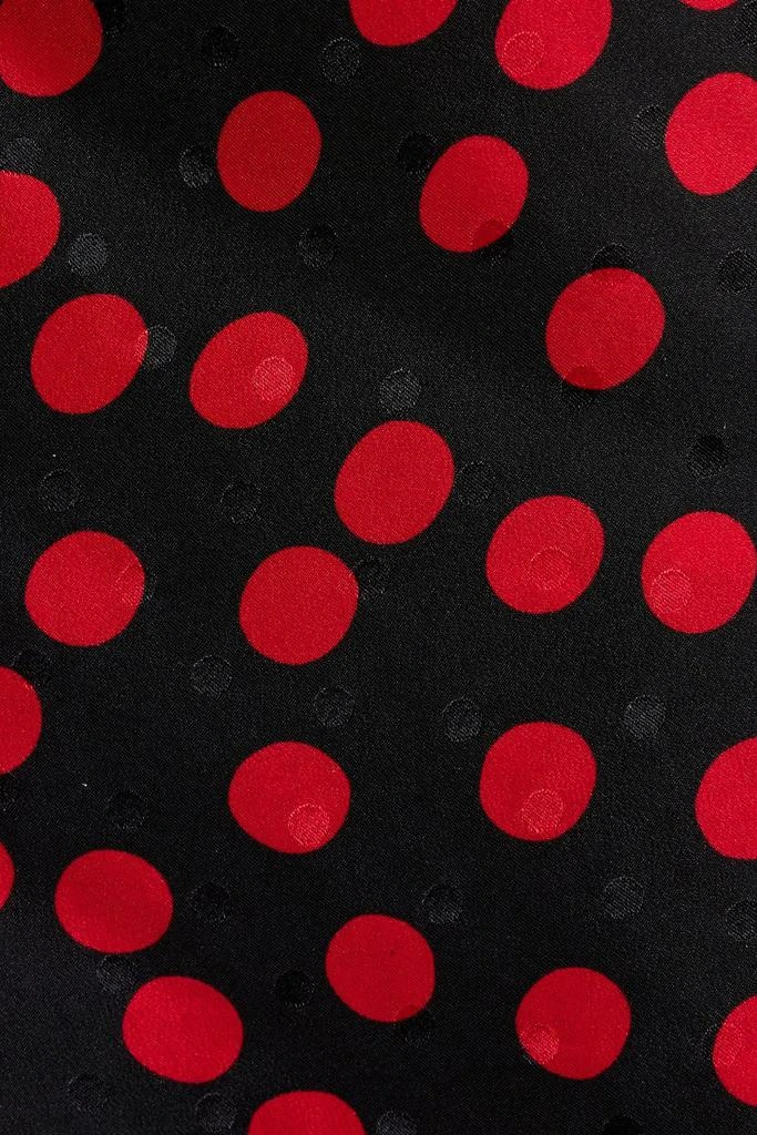Yves Saint Laurent One-sleeve ruffled polka-dot silk-jacquard top 4