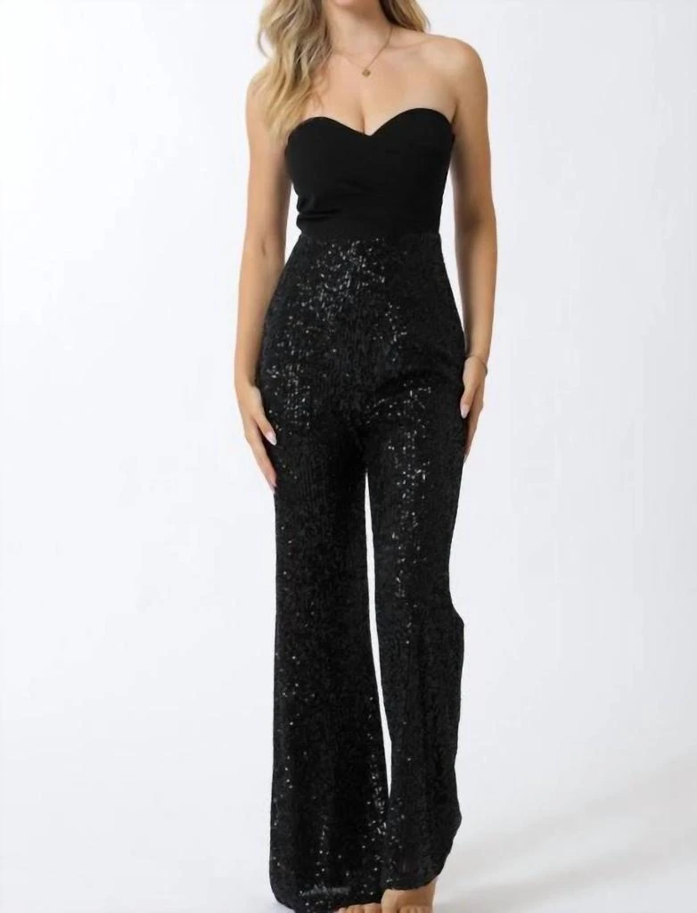 Aakaa Aakaa - Isabelle Sequin Pants Detail Jumpsuit