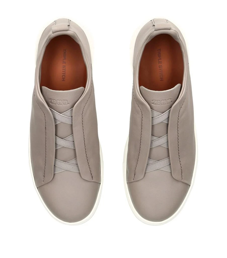 Zegna Leather Triple Stitch SECONDSKIN Sneakers 4