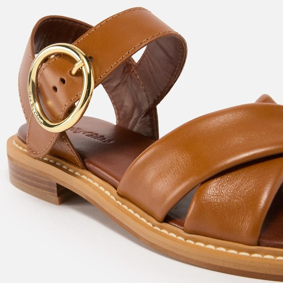 See by Chloé SEE BY CHLOÉ WOMEN'S LYNA LEATHER FLAT SANDALS 3