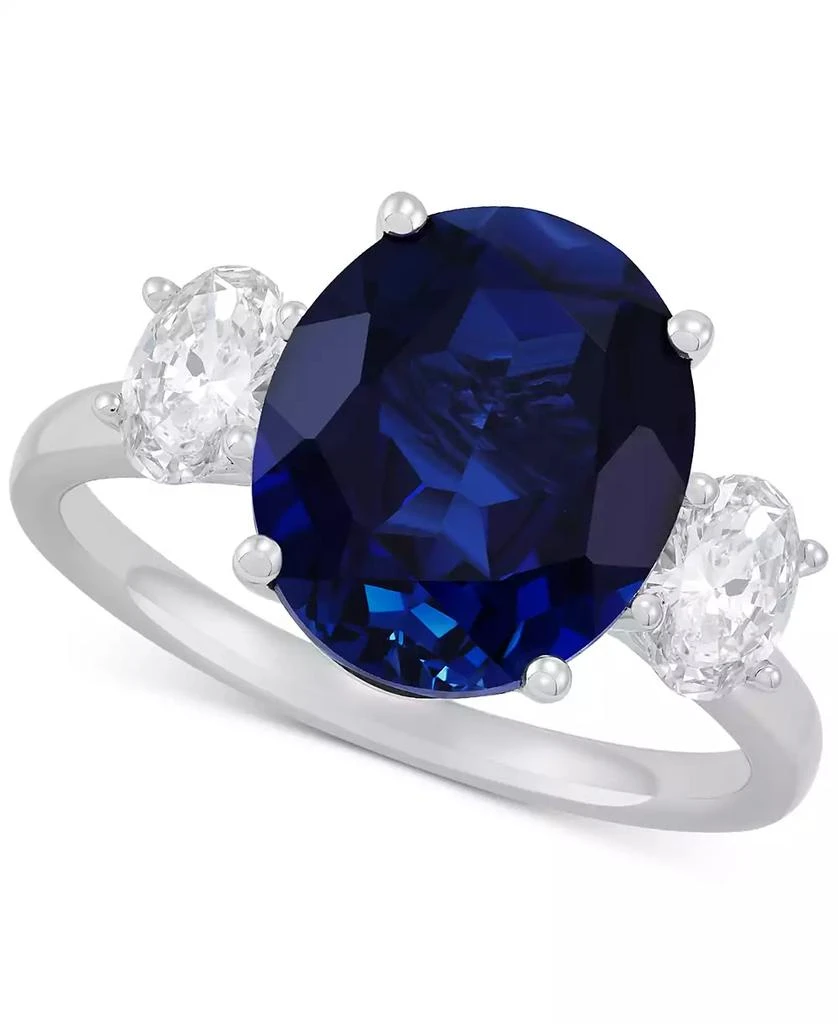 Grown With Love Lab Grown Sapphire (5-5/8 ct. t.w.) & Lab Grown Diamond (3/8 ct. t.w.) Ring in 14k White Gold (Also available in Emerald & Ruby) 1