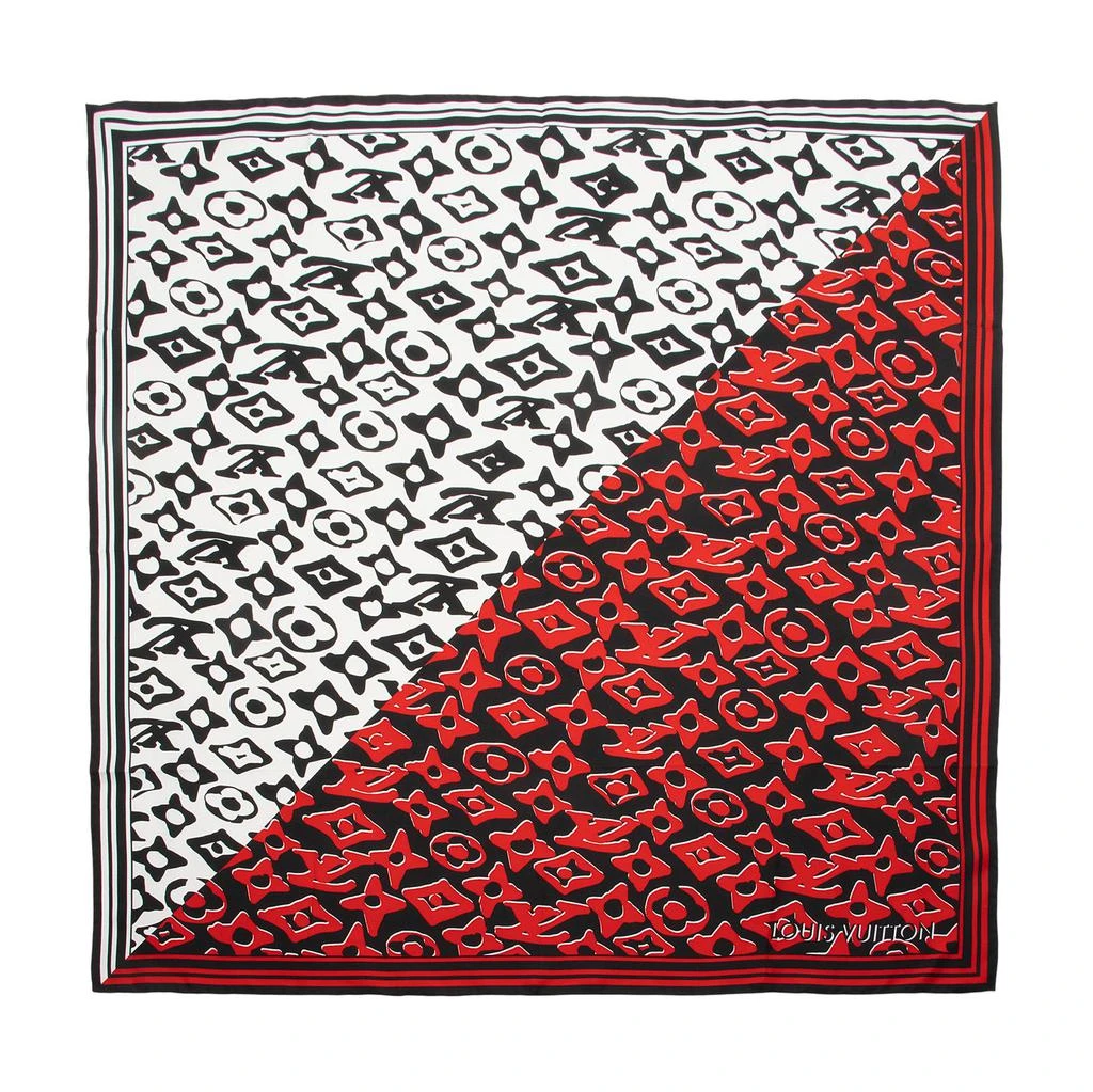 Louis Vuitton x Urs Fischer Silk Multicolor Monogram 90cm Scarf