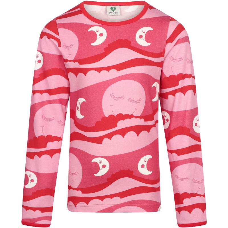 Småfolk Sun and moon print long sleeved t shirt in pink and red