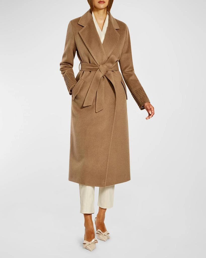 Sentaler Long Notched-Collar Wrap Coat 6