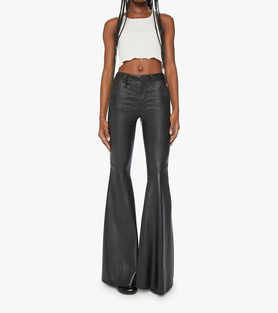 MOTHER The Super Cha Cha Prep Heel Pants In Wax On, Wax Off Black 1