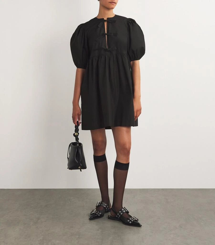 Ganni Cotton Tie-Front Dress 2
