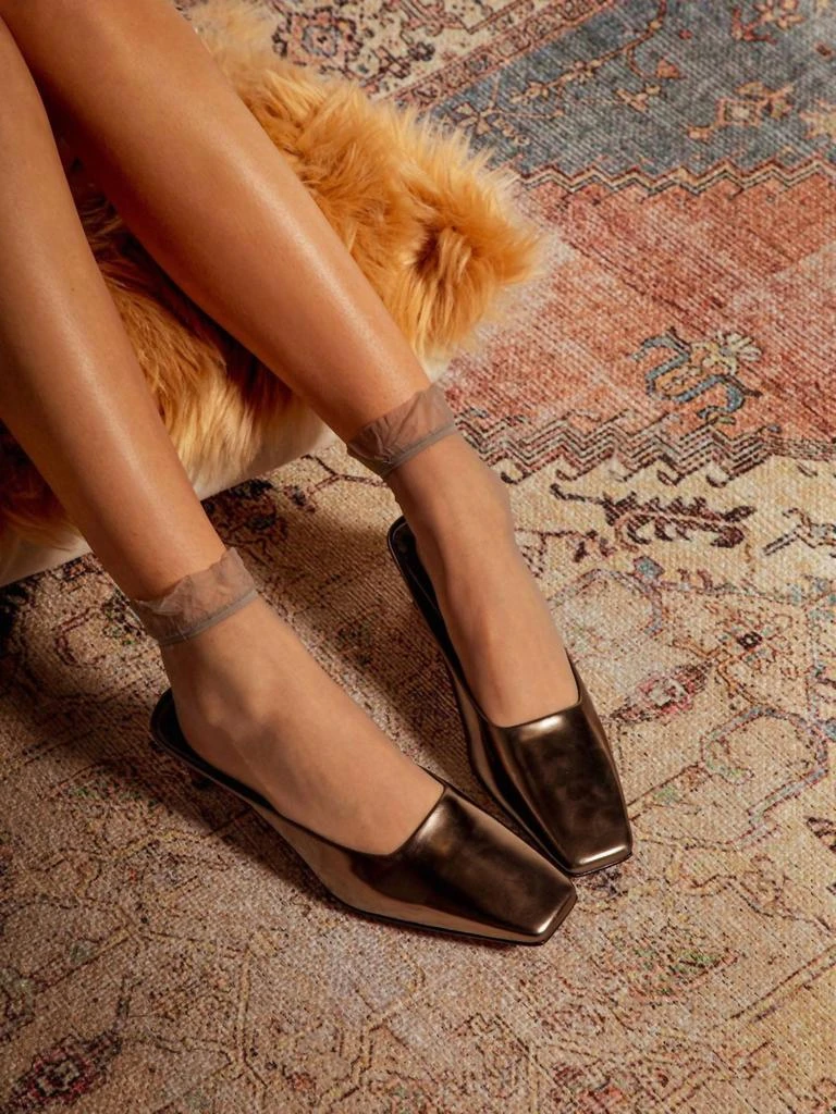 Clergerie Women Sia Square Toe Mule In Gloss Metallic Gobi 5