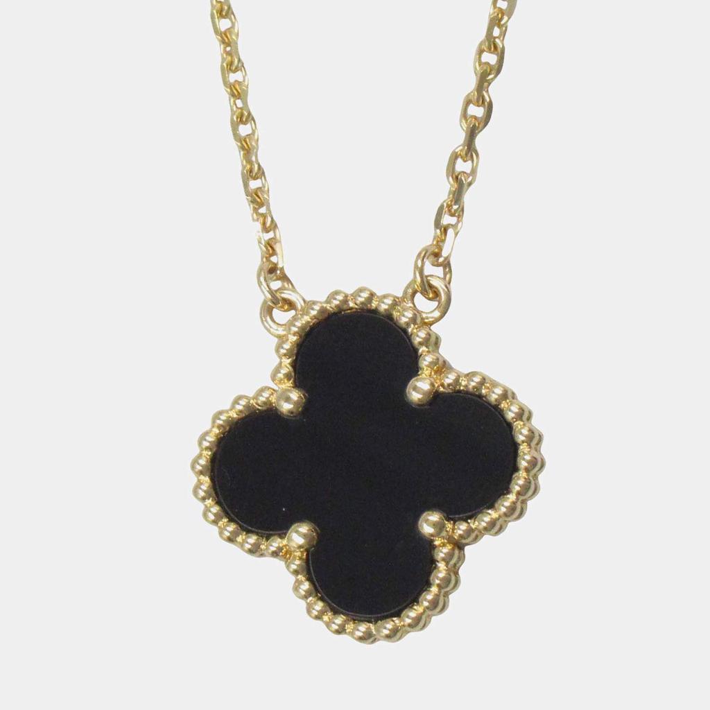 Van Cleef & Arpels Van Cleef & Arpels 18K Yellow Gold and Onyx Vintage Alhambra Pendant Necklace