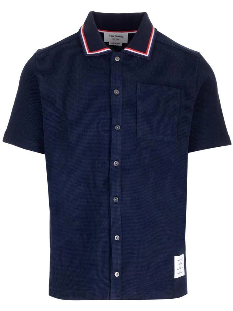 Thom Browne Thom Browne Textured Short-Sleeved Polo Shirt 1