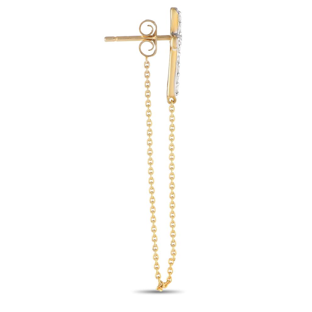 Non Branded 10K Yellow Gold 0.25ct Diamond Cross Earrings ER28552