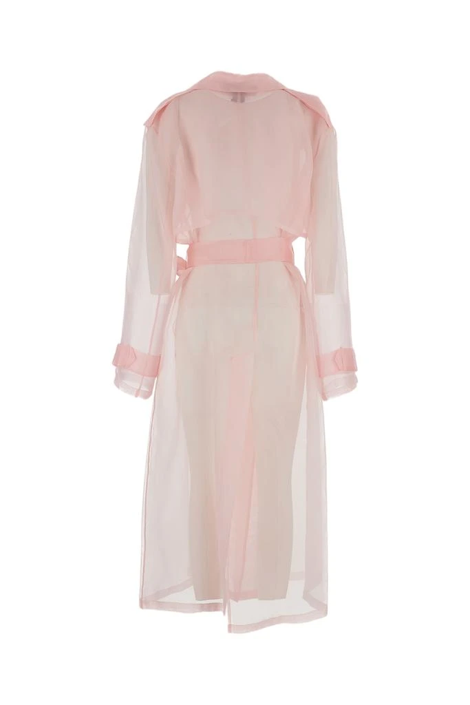 FEDERICA TOSI Sheer Pink Silk Organza Trench Coat 2