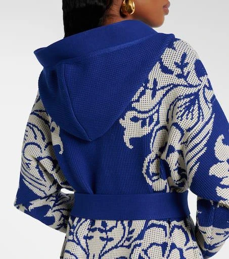 ETRO Floral waffle-knit hooded cardigan 6