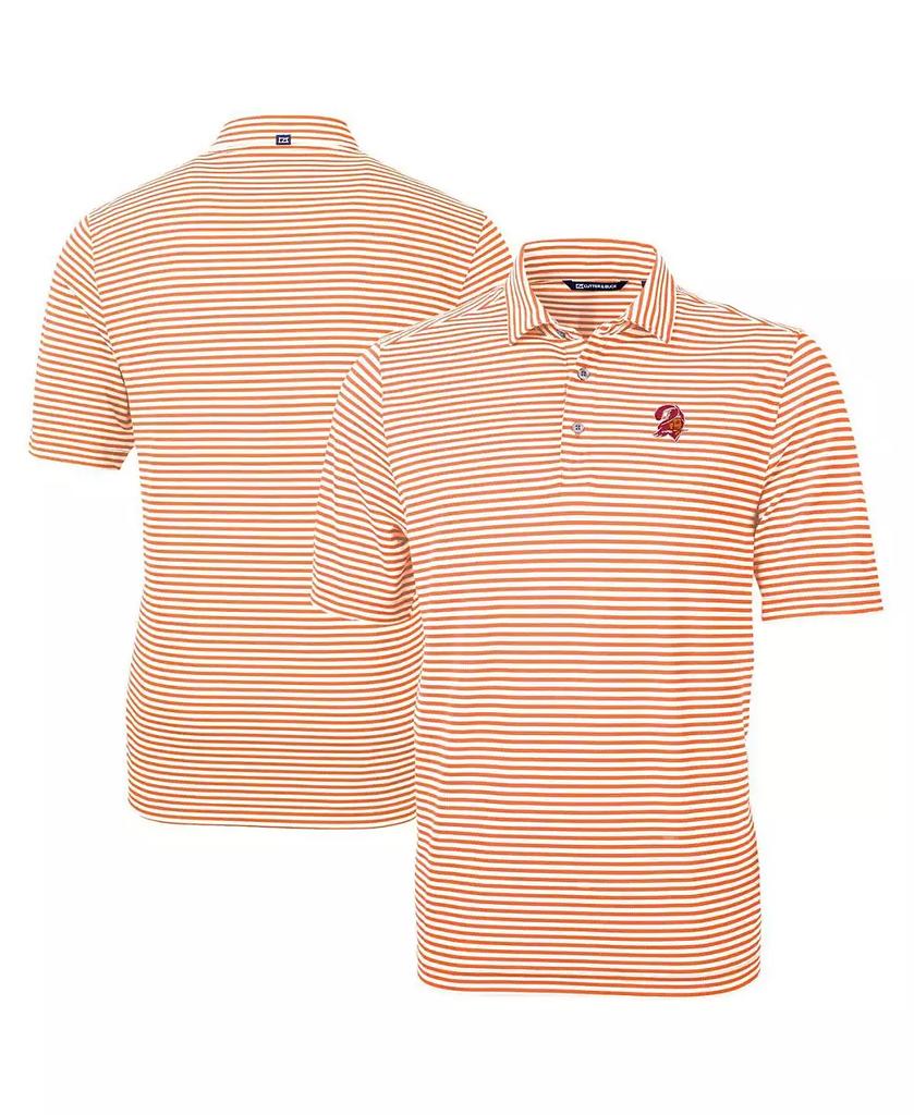 Cutter & Buck Men's Orange Tampa Bay Buccaneers Virtue Eco Pique Stripe Polo