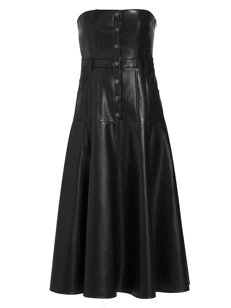 Cinq à Sept Veena Faux Leather Strapless Midi-Dress 1