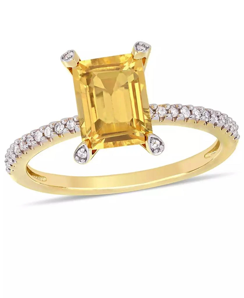 Macy
s Citrine (1-1/2 ct.t.w.) and Diamond (1/10 ct.t.w.) Ring in 10k Yellow Gold
