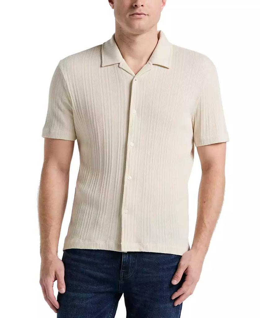 Perry Ellis Men's Short Sleeve Striped Button-Front Camp Shirt