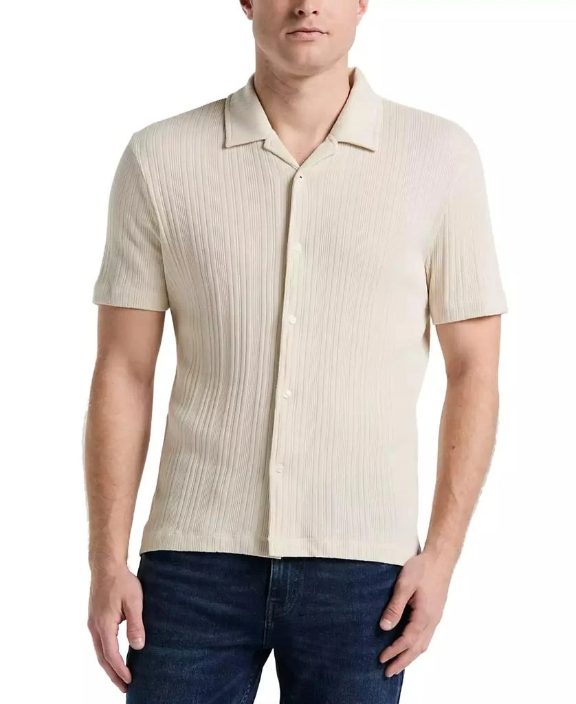 Perry Ellis Men's Short Sleeve Striped Button-Front Camp Shirt 1