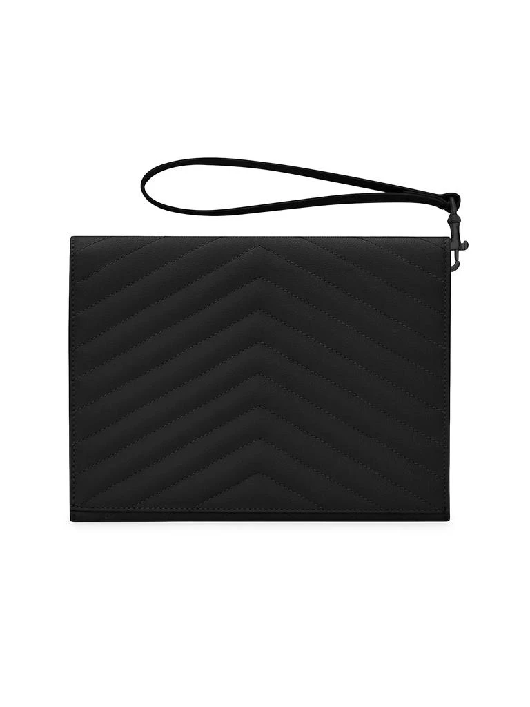 Yves Saint Laurent Cassandre Matelassé Flap Pouch in Grain De Poudre Embossed Leather 3