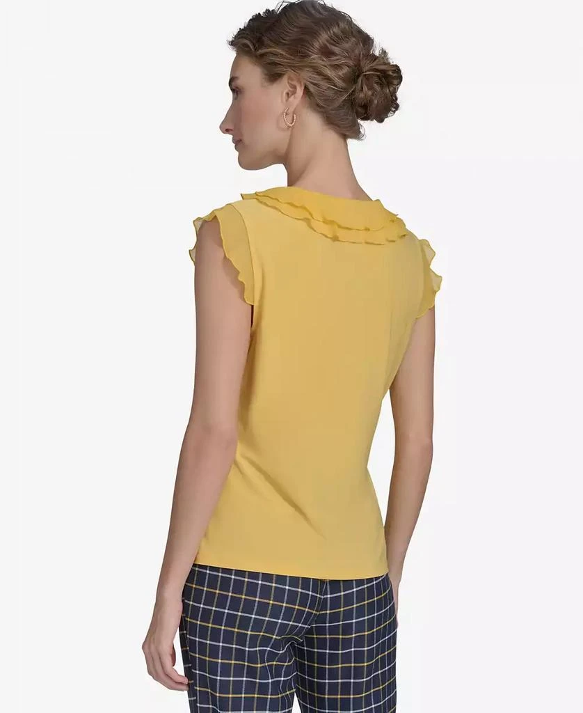 Tommy Hilfiger Women's Mixed-Media Ruffle-Front Blouse 2